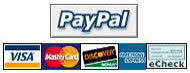 We Accept Visa, Mastercard, Discover, American Express, and PayPal